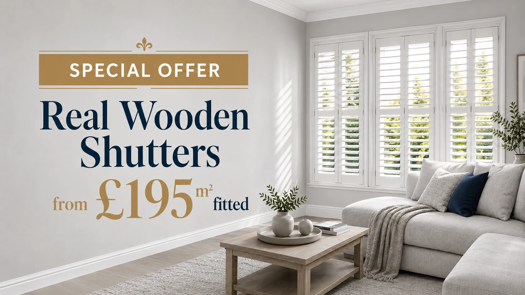Real wood shutters